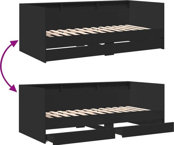 VidaXL Válenda se zásuvkami bez matrace 90 x 200 cm [3280847] Barva: dub artisan