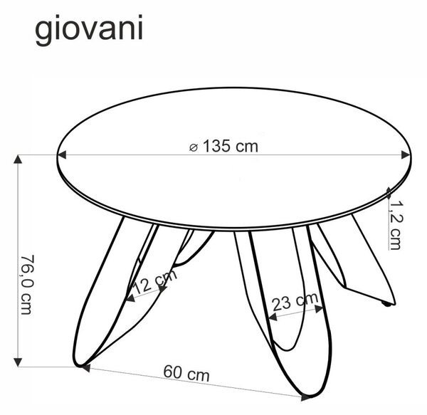 Halmar Kulatý jídelní stůl GIOVANI zelený mramor/černý
