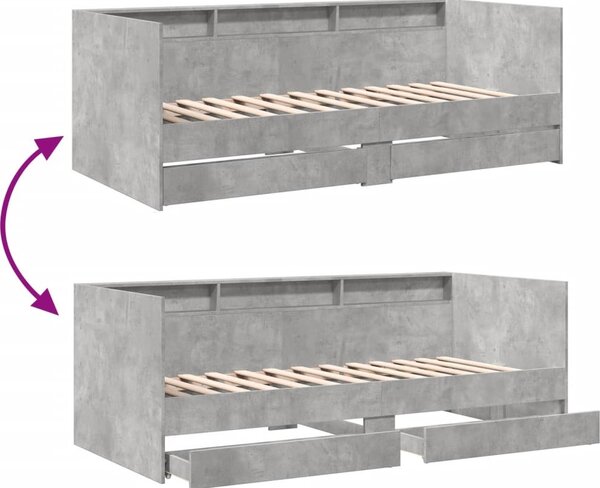 VidaXL Válenda se zásuvkami bez matrace 90 x 200 cm [3280847] Barva: dub artisan