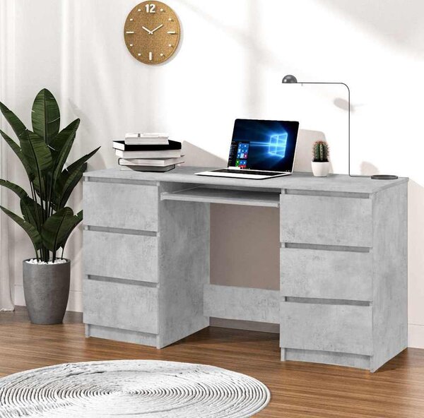 VidaXL Psací stůl 140 x 50 x 77 cm kompozitní dřevo [800816] Barva: Betonová šedá