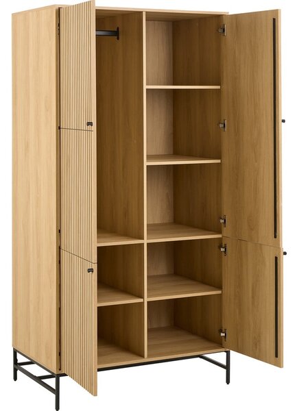 Šatní skříň v dekoru dubu v přírodní barvě 99x200x60 cm Albany – Actona