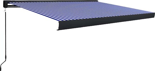 VidaXL Kazetová markýza s ručním ovládáním 400 x 300 cm [3052671] Barva: oranžová a hnědá (antracitový rám)