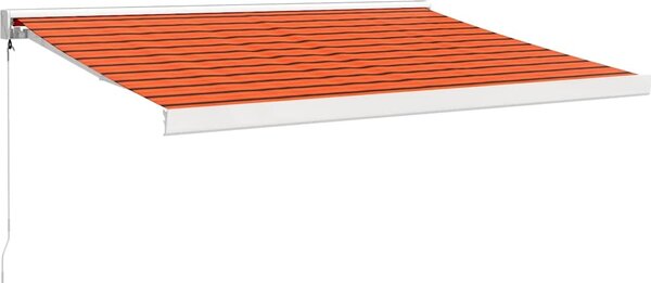 VidaXL Kazetová markýza s ručním ovládáním 400 x 300 cm [3052671] Barva: oranžová a hnědá (antracitový rám)
