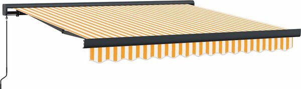 VidaXL Kazetová markýza s ručním ovládáním 400 x 300 cm [3052671] Barva: oranžová a hnědá (antracitový rám)