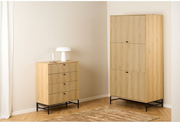 Šatní skříň v dekoru dubu v přírodní barvě 99x200x60 cm Albany – Actona