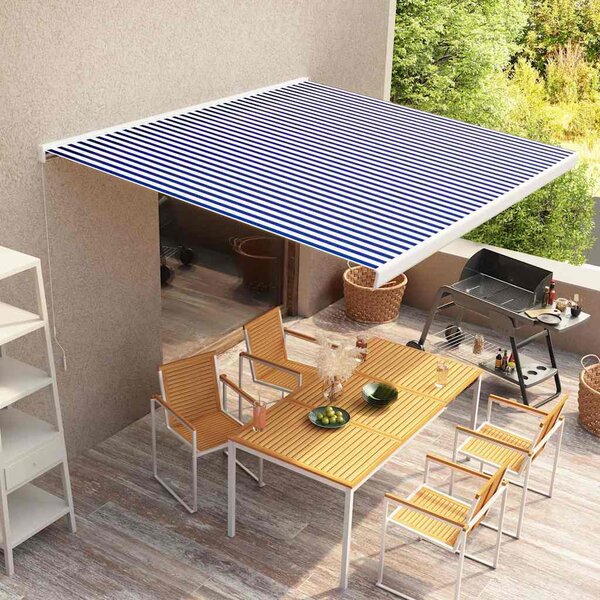 VidaXL Kazetová markýza s ručním ovládáním 400 x 300 cm [3052671] Barva: oranžová a hnědá (antracitový rám)