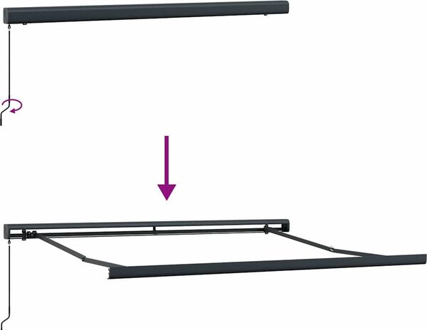 VidaXL Kazetová markýza s ručním ovládáním 400 x 300 cm [3052671] Barva: oranžová a hnědá (antracitový rám)