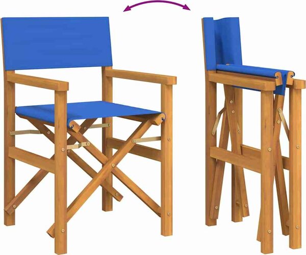 VidaXL Křeslo režiséra Hnědá a Pevné teakové dřevo [4008507] Barva: krémová