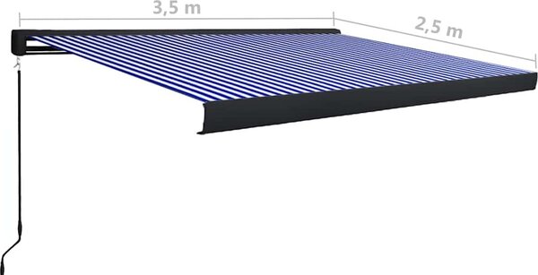 VidaXL Kazetová markýza s ručním ovládáním 400 x 300 cm [3052671] Barva: oranžová a hnědá (antracitový rám)