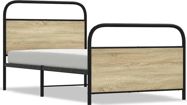 VidaXL Rám postele bez matrace 90x200 cm kompozitní dřevo [4100269] Barva: kouřový dub