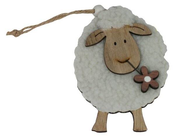 Závěsná ovečka s plyšem a kytičkou 4000115