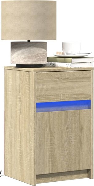 VidaXL LED noční skříňka 38 x 34 x 61 cm Kompozitní dřevo [852000] Barva: dub sonoma