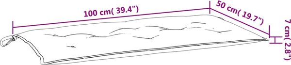 VidaXL Poduška na zahradní lavici 100x50x7 cm látka oxford [361570] Barva: Červená