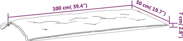 VidaXL Poduška na zahradní lavici 100x50x7 cm látka oxford [361570] Barva: Červená