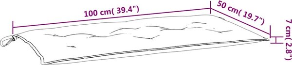 VidaXL Poduška na zahradní lavici 100x50x7 cm látka oxford [361570] Barva: Červená