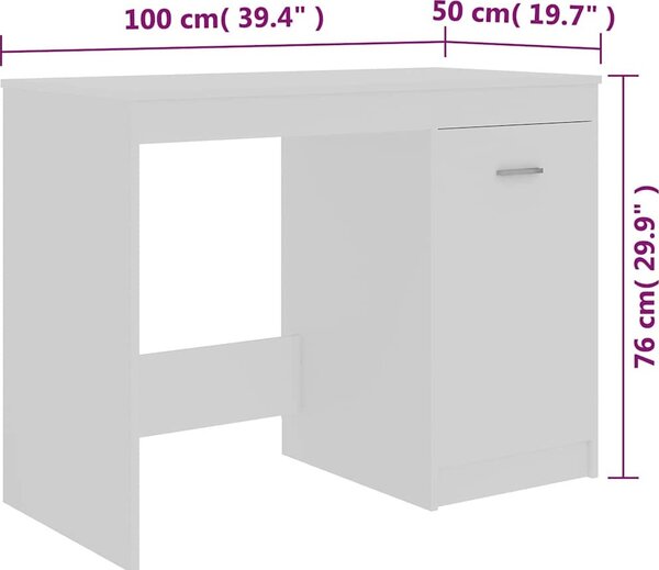 VidaXL Psací stůl 100 x 50 x 76 cm kompozitní dřevo [801796] Barva: dub sonoma