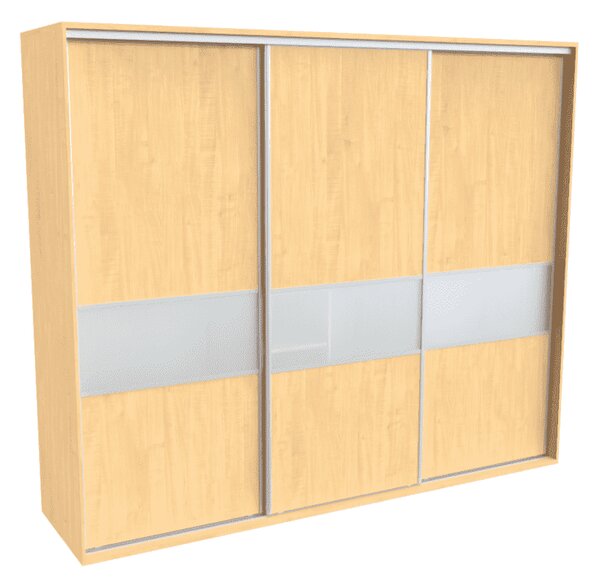 Šatní skříň FLEXI 3 s dělenými dveřmi Matelux Varianta barvy: Javor, Šířka: 240 cm, Výška: 220 cm
