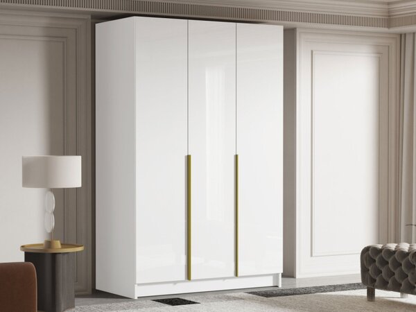 Šatní skříň Mirpat I Gloss, Barva: bílá / lesk bílý + černá 5903211422645