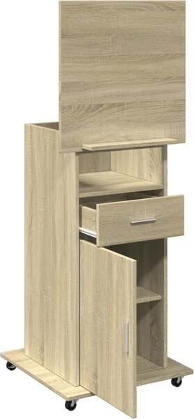 VidaXL Přednáškový pult s kolečky a zásuvkou 55 x 55 x 107 cm [848026] Barva: Bílá