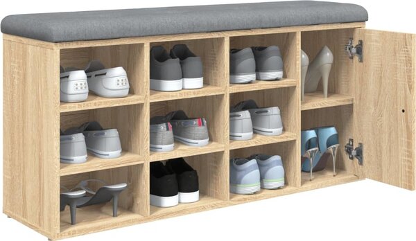 VidaXL Lavice s botníkem 102x32x50 cm Engineered Wood [835091] Barva: Betonová šedá