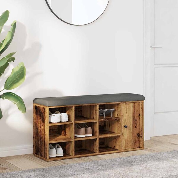 VidaXL Lavice s botníkem 102x32x50 cm Engineered Wood [835091] Barva: Staré dřevo