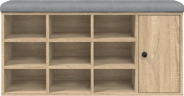 VidaXL Lavice s botníkem 102x32x50 cm Engineered Wood [835091] Barva: Betonová šedá