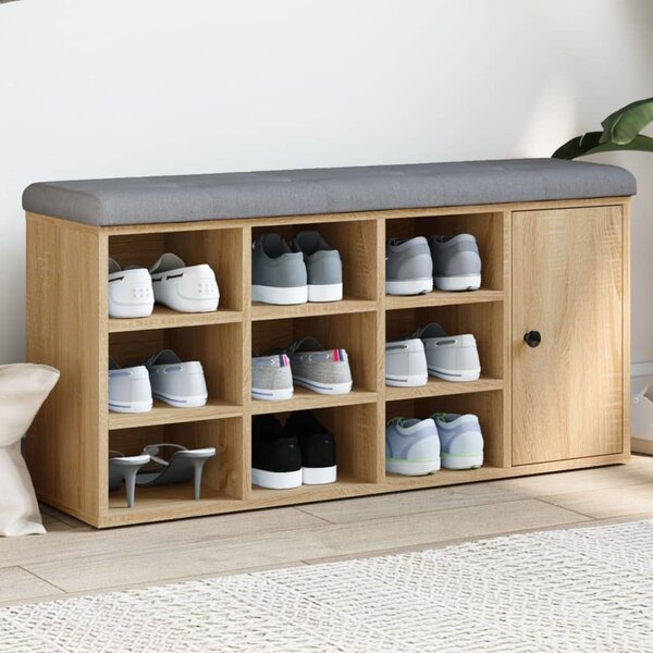 VidaXL Lavice s botníkem 102x32x50 cm Engineered Wood [835091] Barva: Betonová šedá