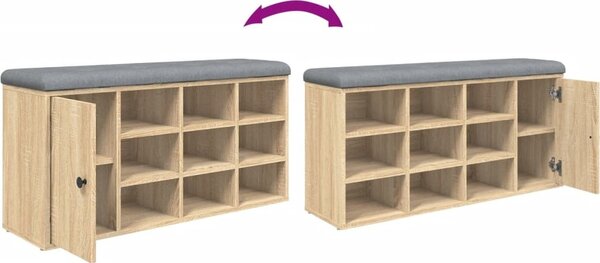 VidaXL Lavice s botníkem 102x32x50 cm Engineered Wood [835091] Barva: Betonová šedá