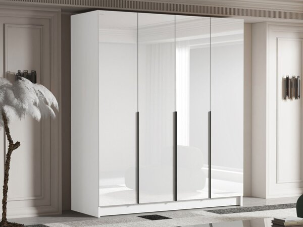Šatní skříň Sozilo I Gloss, Barva: bílá / lesk bílý + černá 5903211422669