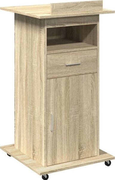 VidaXL Přednáškový pult s kolečky a zásuvkou 55 x 55 x 107 cm [848026] Barva: Bílá