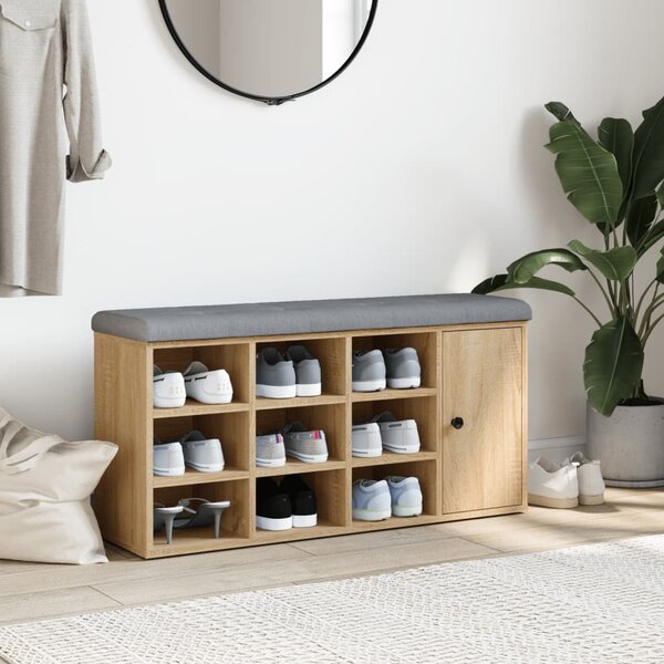 VidaXL Lavice s botníkem 102x32x50 cm Engineered Wood [835091] Barva: Betonová šedá