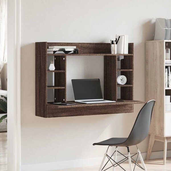 VidaXL Nástěnný psací stůl 105 x 48 x 75 cm kompozitní dřevo [847974] Barva: šedá sonoma