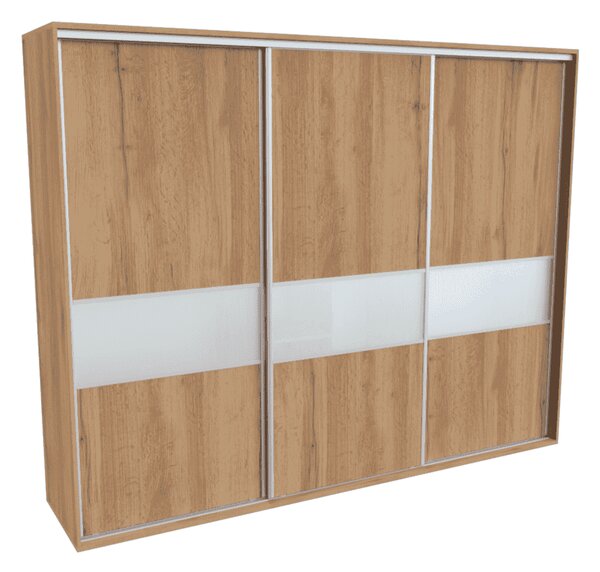 Šatní skříň FLEXI 3 s dělenými dveřmi Matelux Dub harmony, Šířka: 280 cm, Výška: 220 cm
