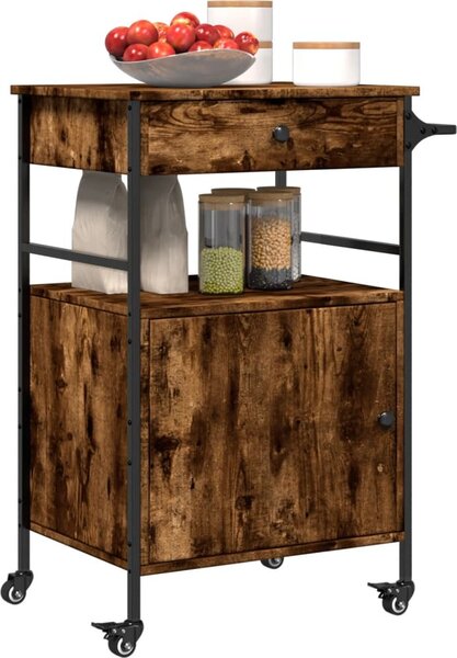 VidaXL Kuchyňský vozík 56 x 43 x 89,5 cm Kompozitní dřevo [842392] Barva: Černá