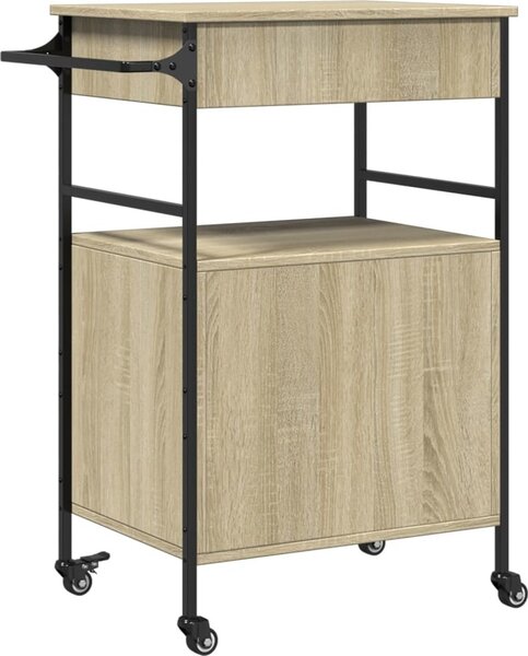 VidaXL Kuchyňský vozík 56 x 43 x 89,5 cm Kompozitní dřevo [842392] Barva: Černá