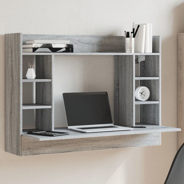 VidaXL Nástěnný psací stůl 105 x 48 x 75 cm kompozitní dřevo [847974] Barva: šedá sonoma