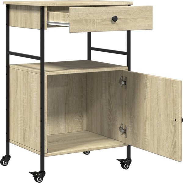 VidaXL Kuchyňský vozík 56 x 43 x 89,5 cm Kompozitní dřevo [842392] Barva: Černá