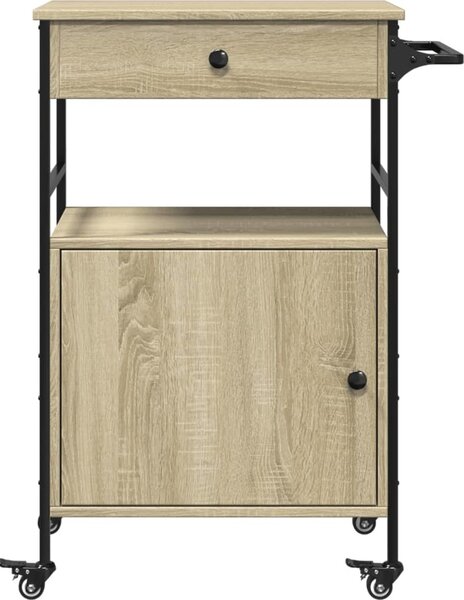 VidaXL Kuchyňský vozík 56 x 43 x 89,5 cm Kompozitní dřevo [842392] Barva: Černá