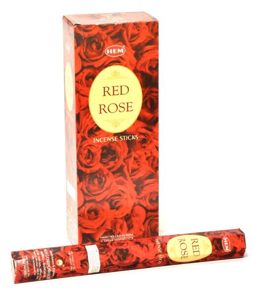Indické vonné tyčinky Red Rose, HEM, 23cm, 20ks