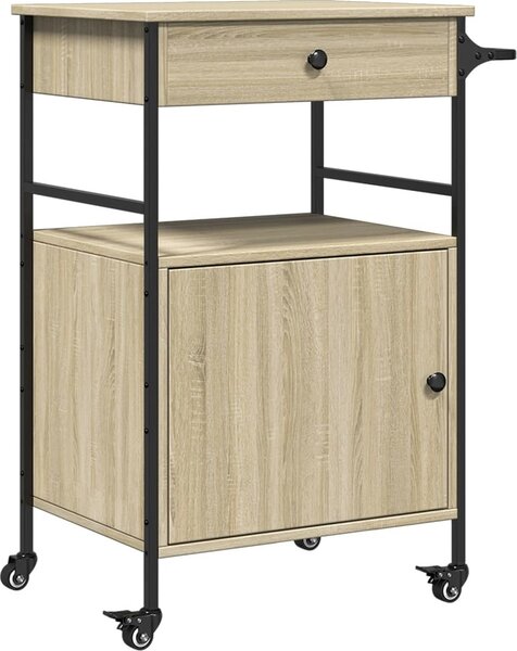 VidaXL Kuchyňský vozík 56 x 43 x 89,5 cm Kompozitní dřevo [842392] Barva: Černá
