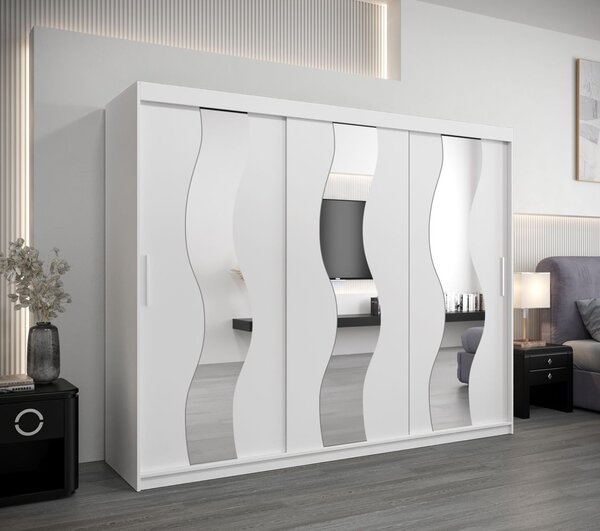 Skříň s posuvnými dveřmi HEDVIKA - šířka 250 cm, bílá