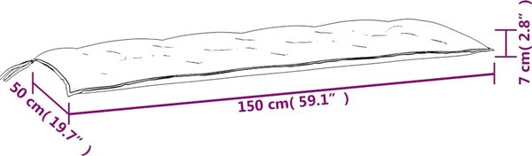 VidaXL Poduška na zahradní lavici 150x(50+50)x7 cm látka oxford [361711] Barva: Vícebarevný