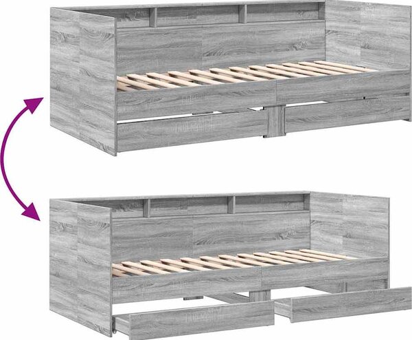 VidaXL Válenda se zásuvkami bez matrace 100 x 200 cm [3280844] Barva: Bílá