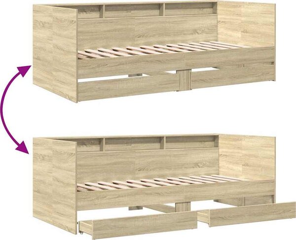 VidaXL Válenda se zásuvkami bez matrace 100 x 200 cm [3280844] Barva: Bílá