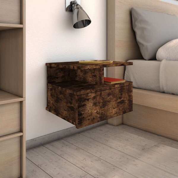 VidaXL Plovoucí noční stolky 2 ks 40 x 31 x 27 cm kompozit [800414] Barva: Bílá