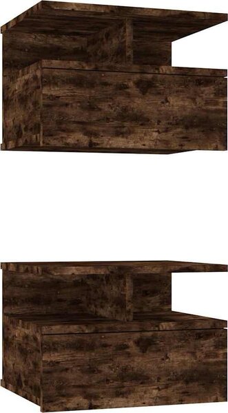 VidaXL Plovoucí noční stolky 2 ks 40 x 31 x 27 cm kompozit [800414] Barva: Bílá