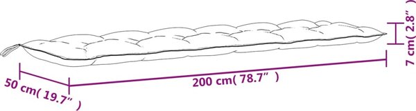 VidaXL Poduška na zahradní lavici 200x50x7cm látka oxford [361641] Barva: vínová červená