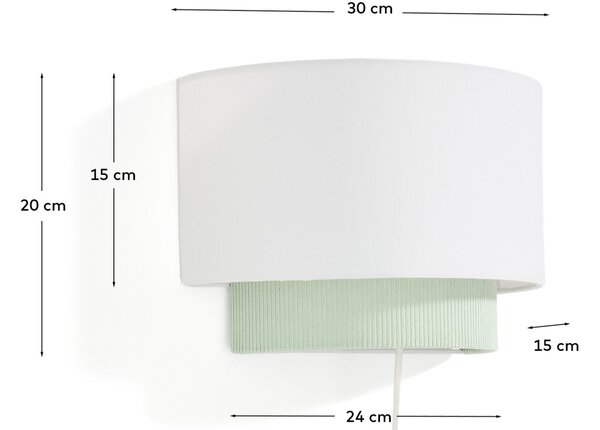 Kave Home Zelené nástěnné světlo Bianella 30 cm