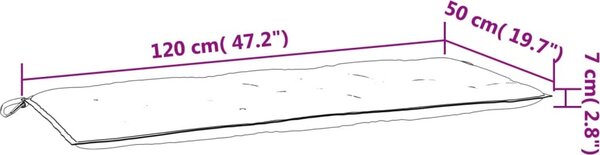 VidaXL Podušky na zahradní lavici 2 ks 120x50x7cm látka oxford [361681] Barva: antracitová