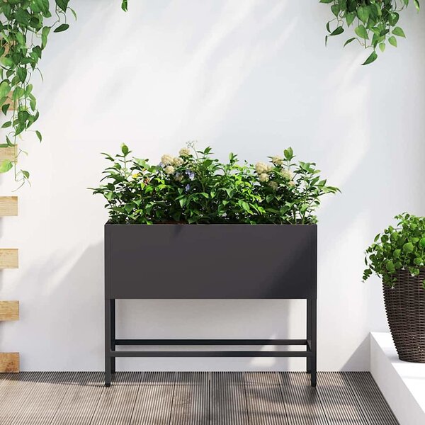 VidaXL Vyvýšený zahradní květináč 60 x 26 x 45 cm Ocel [865889] Barva: Bílá